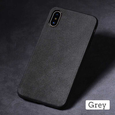 

Genuine Leather Phone Case For iPhone X Suede leather Back Cover For 6 6S 7 8 Plus Cases
