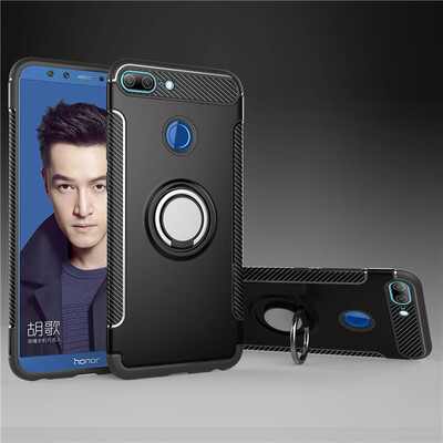 

Huawei Honor 8 Lite9 Lite Armor Car Magnetic Suction Ring Bracket Silicon TPU Hard PC Phone Case
