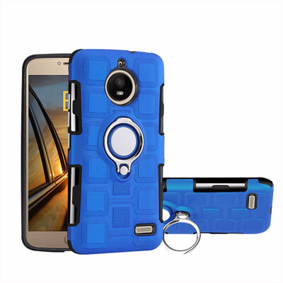 

SHS Phone Case For Motorola Moto E4 E4 Plus EuropeanCC Plus Luxury Armor Ring Bracket Silicon TPU Lattice texture
