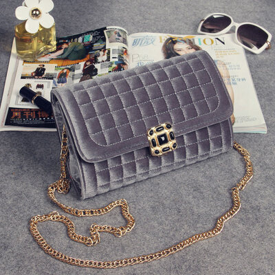 

Fashion small chain bag handbag plaid shoulder bag messenger bag for women leather clutch bag plush wallets