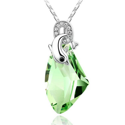 

Statement Necklaces & Pendants Dolphin Crystals from Swa Elements Necklace for Women Female Chain Collar Collier Femme