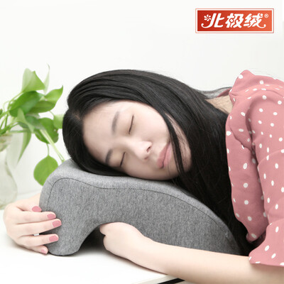 

Bejirong Japanese style multi-function nap pillow cotton fabric memory cotton office lunch break pillow sleep pillow gray
