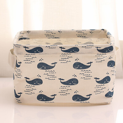 

Shouyou pastoral desktop storage debris remote control storage basket fabric storage box cosmetic storage basket JD-SN-58 whale