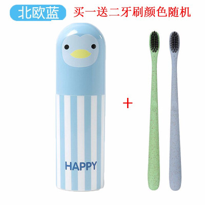 

1pc Cute Penguin Plastic Cartoon Toothbrush Box Portable Travel Toothbrush Holder Sanitary Ware Suit Toothpaste Storage Box