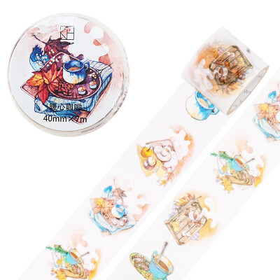 

Kinbor hand book&paper tape 30mm7m cute hand book sticker decorative tape small Q coffee bath DTB64242