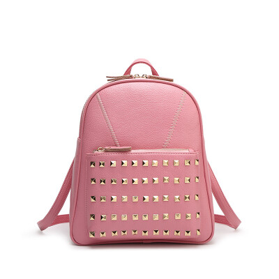 

New women rivet backpack student school bag lady fashion handbags backpack leisure travel bag PU leather backpack for girls