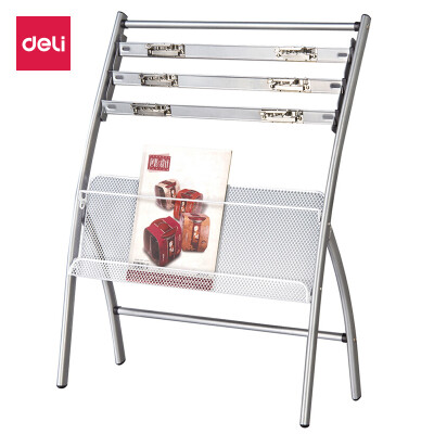 

Deli deli four-layer aluminum alloy clip newspaper rack newspaper rack magazine display rack 635270820mm 9301