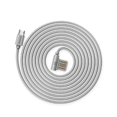 

REMAX Micro USB Data Cable Dual Sides Portable 90 Degree plug TPE Charger Cables durable Charging for SamsungxiaomiAndroid