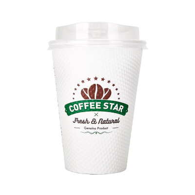 

OTOR 240ml380ml Disposable Paper Cup with Cover for Hot Drink Milk Tea Coffee Thickend Corrugated Double-Paper Cup 100pcs