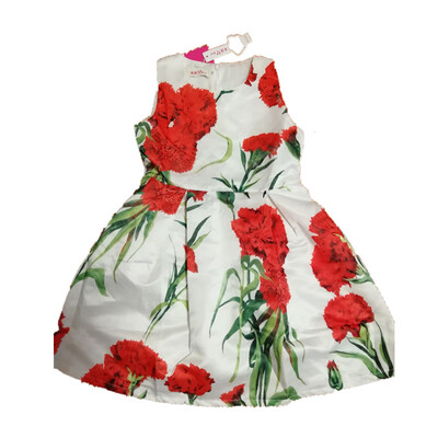 

2018 Princess Flower Girl Dress for Wedding Handmade Flowers Girls Pagenat Dress Prom Gown Rose print kids clothes