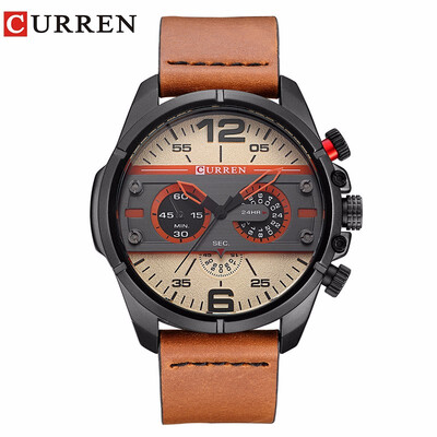 

CURREN 2017Men Watch Luxury Brand Army Military Watch Men Leather Sport Watches Quartz Waterproof Wristwatch relogio mascul 8259