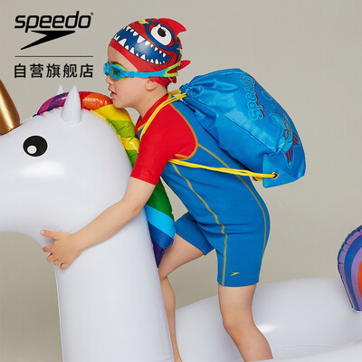 

Speedo speed than the ocean Q team Xi swimming play water soft anti-chlorine safety infant sunscreen swimsuit 877090B420 blue red 2YRS