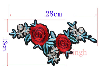 

1 Pcs Flower Patches Sequined Sticker Sew Iron On Patch Red Rose Flowers Applique Garment DIY Clothes Repair Badges For Wedding