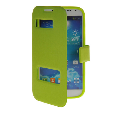 

MOONCASE View Window Leather Side Flip Pouch Stand Shell Back ЧЕХОЛ ДЛЯ Samsung Galaxy S4 I9500 Green