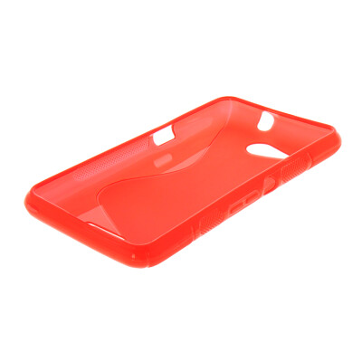 

MOONCASE  - Line Soft Silicone Gel TPU Protective Case Flexible Shell Protective Case Cover for Sony Xperia E4G Red