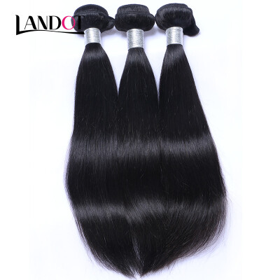 

8A Peruvian Virgin Hair Straight 100 Human Hair Weave 3 Bundles Lot Virgin Peruvian Remy Hair Extensions Natural Black 1B Can Dye