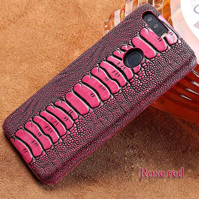 

Genuine Leather Phone Case For Huawei Honor 8 Case Ostrich Foot Texture Back Cover For P20 P20 Pro Case