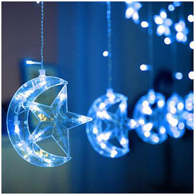 

Led stars moon curtain light background lights window decoration girl heart flashing string lights bedroom ice lighting