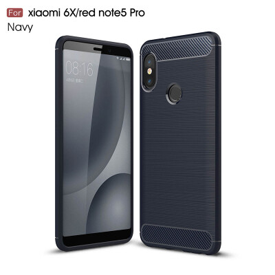 

For Xiaomi 6X Carbon Fiber Phone Cases Soft Anti-Knock Cover For Xiaomi redmi note5 pro case