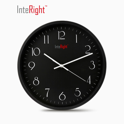 

INTERIGHT mute fashion simple quartz clock metal wall clock black 12 inch