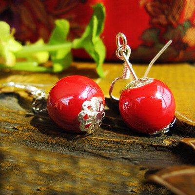 

Hot style ceramic crafts accessories handmade earrings selling small gifts China style jewelry