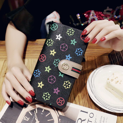 

2017 New Ladies Wallets Long-style Buckle Handbags European&American Fashion Multi-purpose Womens Wallet