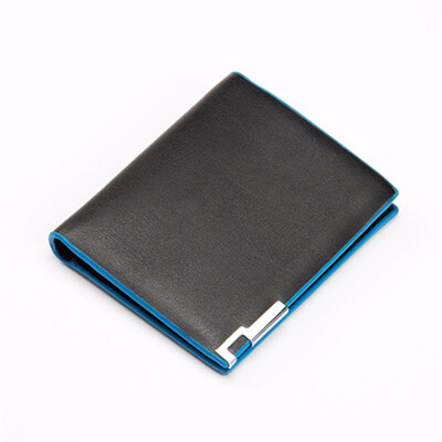

Ultra-thin Blue Short Mens Wallet