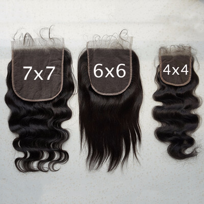 

Osolovely Peruvian Hair 7x7 lace closure body wave 12-22 stock pre plucked hairline 7x7 closure