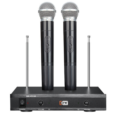 

KFW WK-U8710 Black U-section Wireless Microphone One-to-Two Wireless Microphone Family KTV Engineering Conference Hosting Speech Microphone