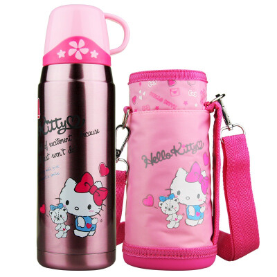 

Jingdong supermarket] HELLO KITTY (Hello Kitty) portable stainless steel insulation pot 600ml transparent powder