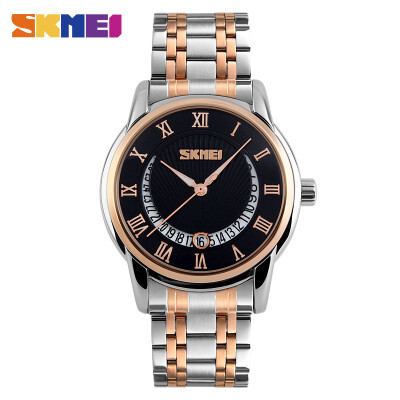 

SKMEI Mens nostalgic watch with calendar Steel strap