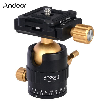 

Andoer MTC3 Compact Size Panoramic Tripod Ball Head Adapter 360¡ã Rotation Aluminium Alloy with Quick Release Plate