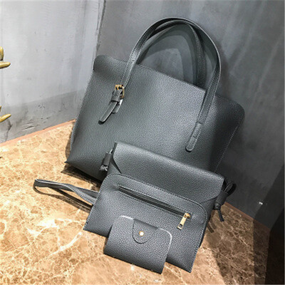 

4 Pcs Womens Fashion Handbags Solid Color Portable Vintage Shoulder Bags