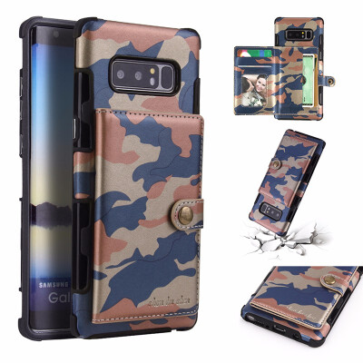 

SHS Phone Case For Samsung Galaxy S8S8 PlusNote 8 Fashion Card slot Camouflage Multifunction Purse Protection