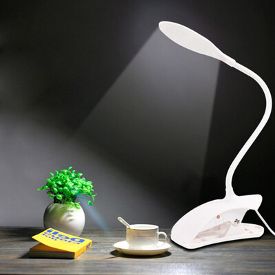

LED Reading Eye Protection Desk Lamp Adjustable Brightness USB Rechargeable LED Desk Table Lamp Light with Clip Touch Switch P20