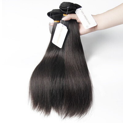 

10A Unprocessed Indian Straight Virgin Remy Human Hair Weaves 4 Bundles Natural Black Can Bleach Blonde 613 Color up 2 Years Life
