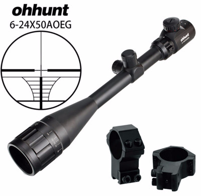 

ohhunt 6-24x50 AOEG Hunting Rifle Scope with Dovetail Or Picatinny rings