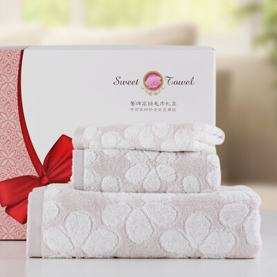 

Jingdong Supermarket Xin brand towel home textile cotton pattern years elegant three-dimensional jacquard towel towel towel two sets of light blue