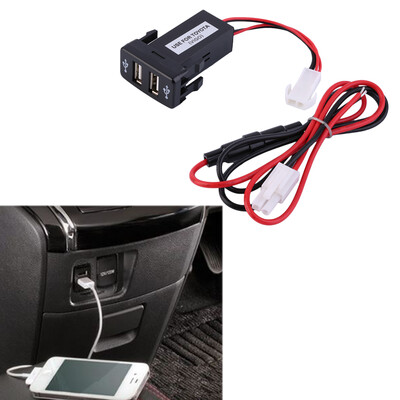 

Auto Car 2.1A Dual USB Port Charger For Phone + Audio Input for Toyota VIGO