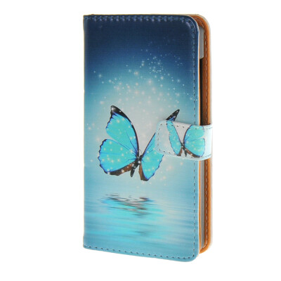 

MOONCASE ЧЕХОЛ ДЛЯ Microsoft Lumia 435 Blue Leather Flip Wallet Card Holder with Kickstand Back A06