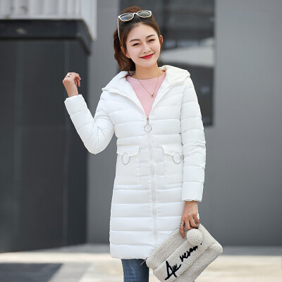 

2018 New Arrival Winter Cotton Long Fashion Jacket Female Slim Down Cotton Coat