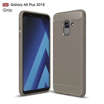 

Goowiiz Phone Case For Samsung Galaxy A8 Plus 2018A7 2018A730F Fashion Slim Carbon Fiber TPU Soft Silicone