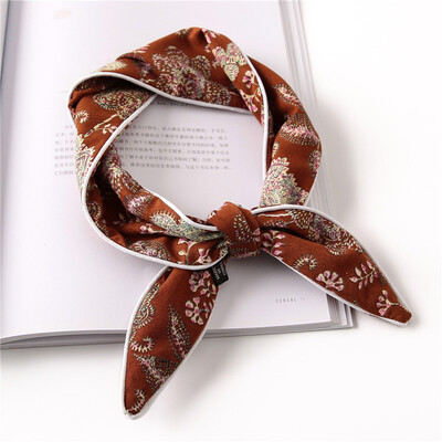 

Guttavalli Fashion Girls Colorful Geometric Students Ties Small Chevron Summer Unisex Stripes Scarves Women Soft Flowers Tie