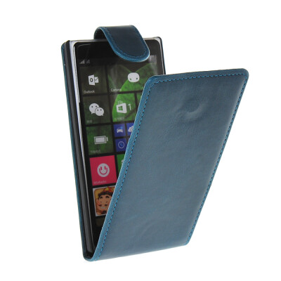 

MOONCASE Smooth skin Leather Bottom Flip Pouch Case Cover for Nokia Lumia 830 Blue