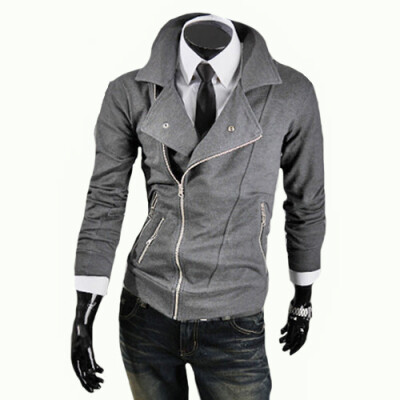 

CT&HF Men Fashion Coat Elegant Temperament Contracted Fleece Lapel Pure Color Silm Fleece Long-Sleeved Coat