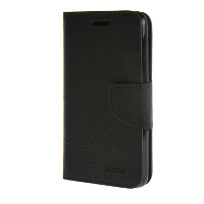 

MOONCASE Splice Color Leather Wallet Flip Card Slot Bracket Back Case Cover for Sony xperia E4 Black01