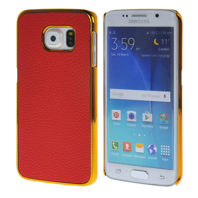 

MOONCASE Litchi Skin золото Chrome Hard Back чехол для Cover Samsung Galaxy S6 Edge красный