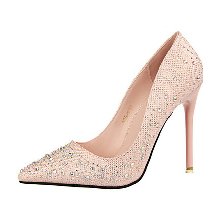 

Women Rhinestone Shoes Platform Stiletto High Heel Pumps Cocktail Party Prom