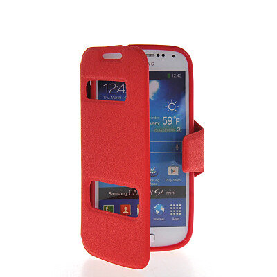 

MOONCASE Leather Side Flip Stand Shell Back Case Cover For Samsung Galaxy S4 Mini I9190 Red