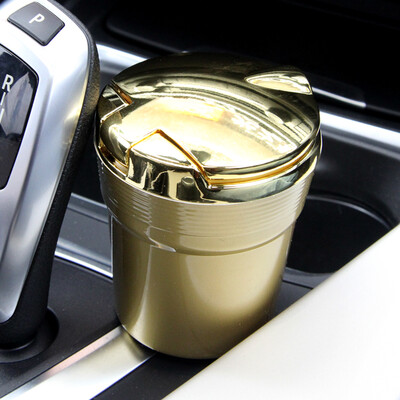 

Fun line car ashtray car LED light flame retardant ashtray gold